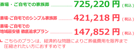 “ご葬儀での宗教家対応なし"